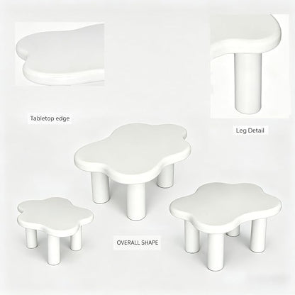 40" Cloud Coffee Table with 4 Round Table Legs, Modern Irregular Center Table - Image 3