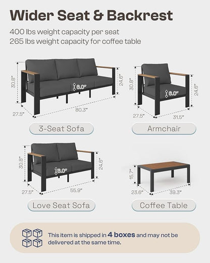 Aluminum Outdoor Patio Furniture Set - Image 8