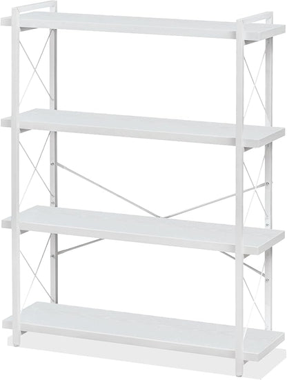 HCHQHS Bookshelf, 4-Tier Industrial Bookcase, Freestanding Tall Bookshelves by HCHQHS