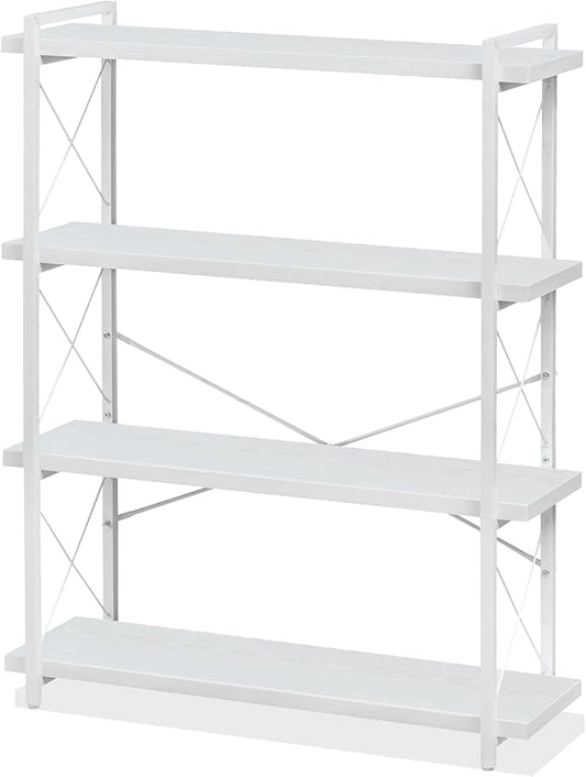 HCHQHS Bookshelf, 4-Tier Industrial Bookcase, Freestanding Tall Bookshelves by HCHQHS