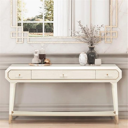 MICHAEL AMINI La Rachelle 3 Drawer Console Table in Champagne Ivory - Image 2