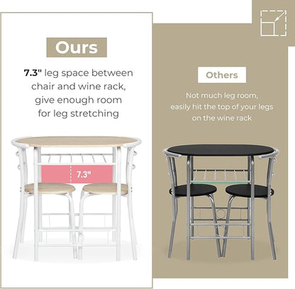 VINGLI 3 Piece Dining Set, Small Kitchen Table Set - Image 3
