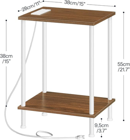 HOOBRO Side Table with Charging Station, End Table with USB Port and Outlets - Image 3