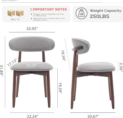 COLAMY Wooden Dining Chairs Set of 4, Modern Fabric Upholstered Dining Room - Image 2