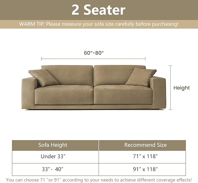 MYSKY HOME Loveseat Cover White Couch Cover Sectional Couch Covers - Image 5