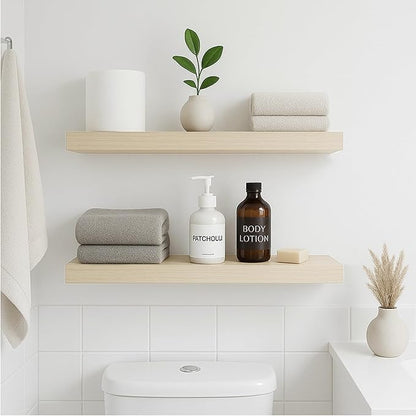 White Oak Floating Shelves for Wall, 24 in Wall Mounted Shelves Perfect for - Image 5