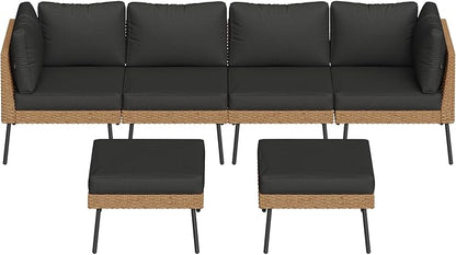 Aoxun 6 Piece Patio Furniture Set, 6 Seats Outdoor Sectional Sofas - Image 9