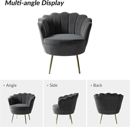 HULALA HOME Modern Velvet Accent Chairs Set of 2 - Image 3