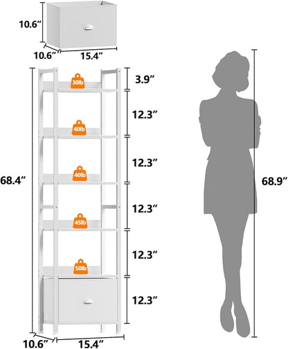 Furologee 6 Tier Bookshelf, Tall Shelf - Image 3