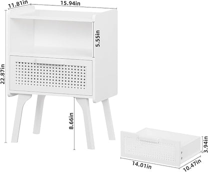 Lerliuo Rattan Nightstand, Side Table - Image 3