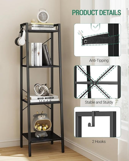 Hzuaneri Ladder Shelf, Bookshelf Bookcase, Freestanding Corner Storage Shelve - Image 5