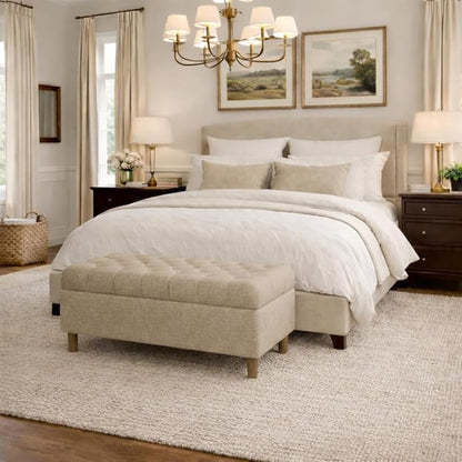 Homepop Home Decor | Tufted Ainsley Button Storage Ottoman Bench - Image 4