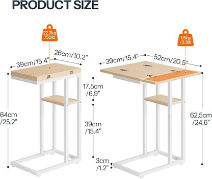 HOOBRO Foldable End Table, C Shaped Side Table - Image 3