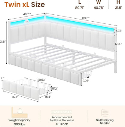DICTAC Corner Twin XL Bed Frame - Image 2