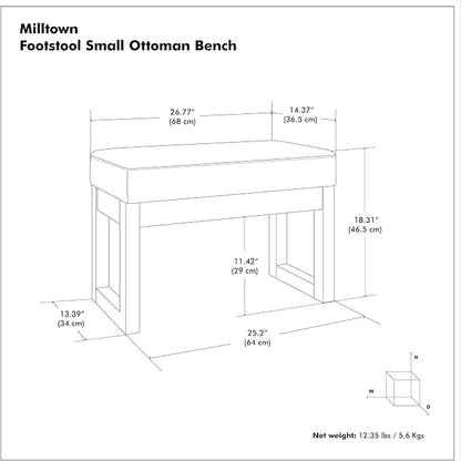 SIMPLIHOME Milltown Small Ottoman Bench - Image 9