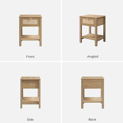 SICOTAS Rattan Nightstand, Rattan Decor Drawer - Image 9