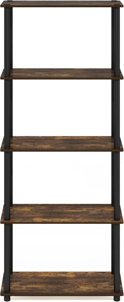 Furinno Turn-N-Tube Storage Shelves, 5-Tier Book Shelf, Corner Shelf, Toolless - Image 6