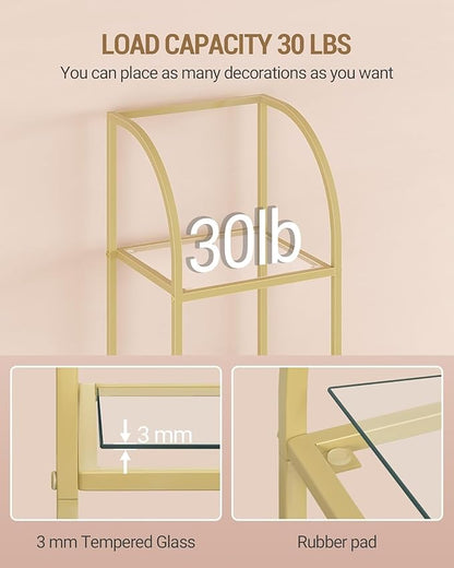 Hzuaneri Bookcase Bookshelf, Tempered Glass Arched Bookshelf - Image 6