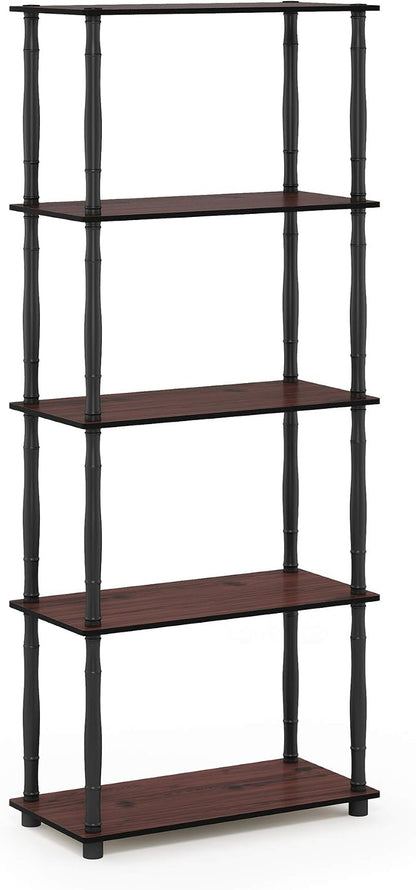 Furinno TURN-S-TUBE Storage Shelves, 5-Tier Book Shelf, Corner Shelf, Toolless - Image 5