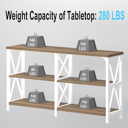 LVB Farmhouse Entryway Table, Industrial Wood Sofa Table - Image 7