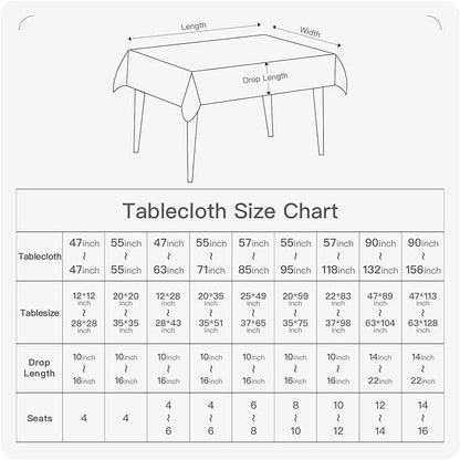 BALCONY & FALCON Rectangle Tablecloth Washable Wrinkle Resistant and Water - Image 7