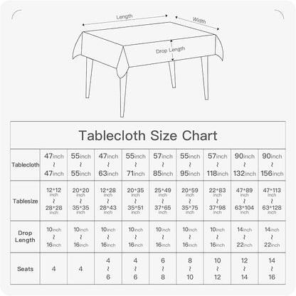 BALCONY & FALCON Rectangle Tablecloth Washable Wrinkle Resistant and Water - Image 7
