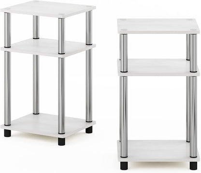 Furinno JUST Side Table Set of 2, 3-Tier Modern End Tables, Open Shelves Night - Image 8
