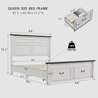 Aitjunz Farmhouse Queen Size Bed Frame - Image 2