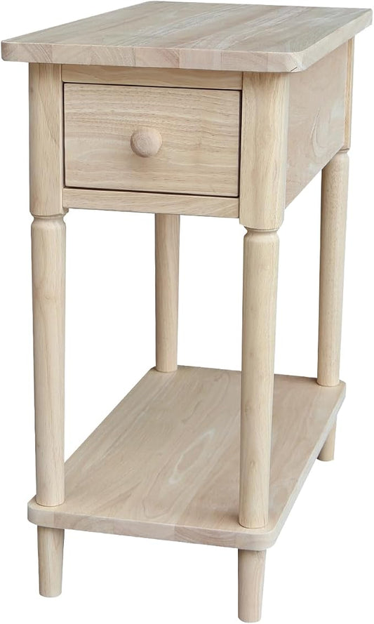 International Concepts Solid Wood Narrow Side Table Unfinished by InternationalConcepts