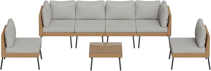 Aoxun Patio Furniture Set, 7 Piece Outdoor Sectional Sofas - Image 9
