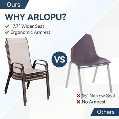Arlopu 5 Piece Outdoor Patio Dining Set, Porch Furniture - Image 3