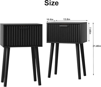 LAATOOREE Nightstands Set of 2, Small Side Table, Bedside Table - Image 3