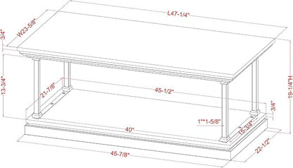 24/7 Shop at Home Ambridge Transitional Multi-Storage Wood 2-Piece Coffee Table - Image 4