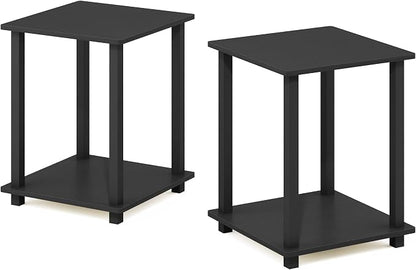 Furinno SIMPLISTIC Side Table Set of 2, 2-Tier Square Modern End Table - Image 6