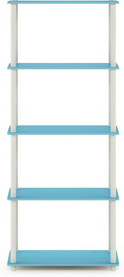Furinno TURN-N-TUBE Storage Shelves, 5-Tier Book Shelf, Corner Shelf, Toolless - Image 5