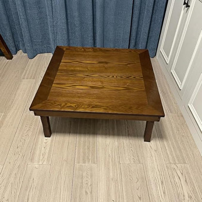 Rustic Wooden Korean Coffee Table Folding Legs 24 x 24 inches - Image 4