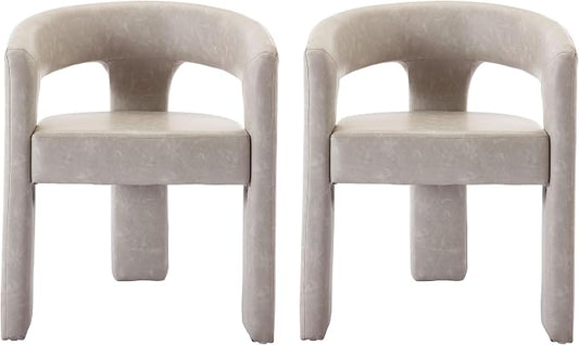VESCASA Faux Leather Barrel Dining Chair by VESCASA