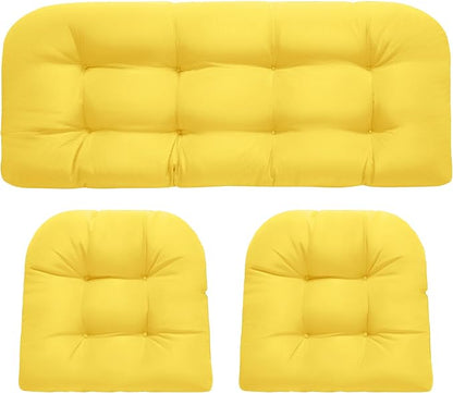 DANGHOOGY Wicker Chair Cushions, Waterproof Outdoor Loveseat Cushions by DANGHOOGYFurnitureCushions