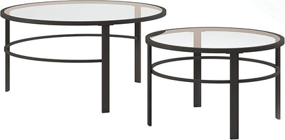 Henn&Hart Round Nested Coffee Table in Blackened Bronze, Coffee Table coffee by HennHart