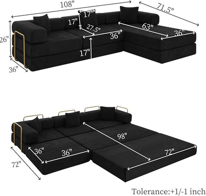 HANXIN 108" Modular Sectional Sofa, Futon Convertible Sofa Bed, Oversized - Image 2
