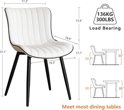 YOUNUOKE Mid-Century Modern Dining Chairs Set of 2, Armless Accent Chair - Image 2