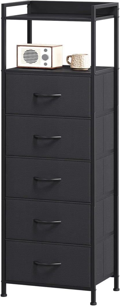 Somdot Tall Dresser for Bedroom, 5 Drawers Nightstand Vertical Storage Tower by Somdot
