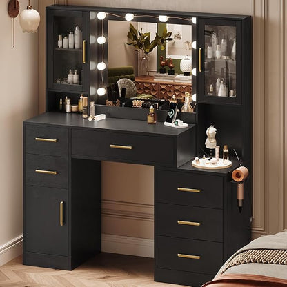 TOKSOM Makeup Vanity Desk with Mirror and Lights, Dressing Table Vanity Set - Image 8