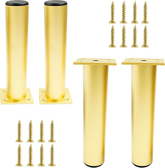Set of 4 Aluminum Alloy Furniture Legs 7 Inch Height, 1.5 Inch Diameter by Kyuionty