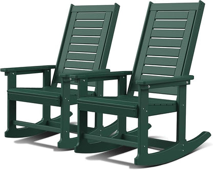 GREENVINES Outdoor Rocking Chairs | Set of 2 | Porch Rocker | HDPE Plastic | by GreenVines