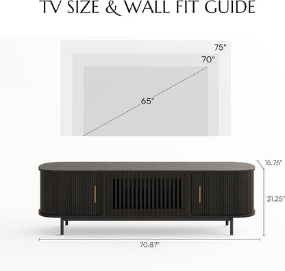 POVISON Fully-Assembled Mid Century Modern TV Stand - Image 5