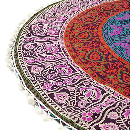 Mandala Floor Pillow Cover Meditation Cushion Seating Throw Hippie Round - Image 8