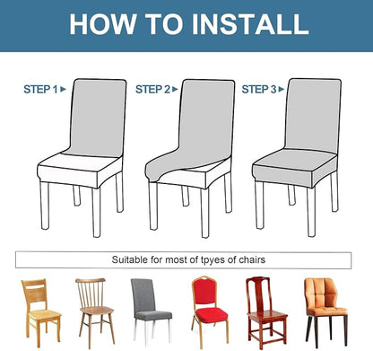 Genina Waterproof Chair Covers for Dining Room, Stretch Jacquard Dining Chair - Image 5