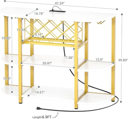 Unikito 4-Tier Metal Coffee Bar Cabinet - Image 3