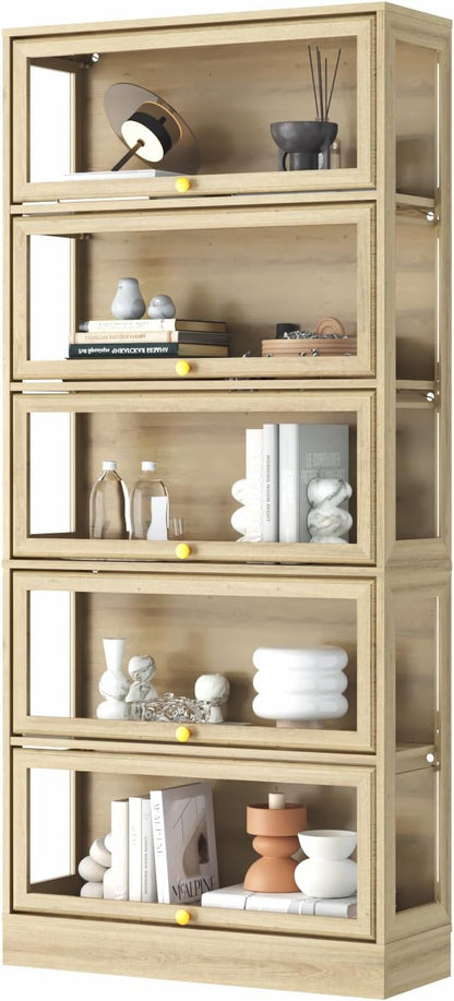 Display Cabinet with Acrylic Glass Doors, 5-Tiers Curio Cabinet with LED - Image 9